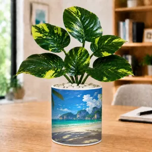 Artificial Tree Ceramic Photo Pot With White Stones 3x4 Inch (F165298) Artificial Tree Ceramic Photo Pot With White Stones 3x4 Inch (F165298)