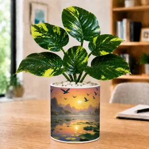 Artificial Tree Ceramic Photo Pot With White Stones 3x4 Inch (F165299) Artificial Tree Ceramic Photo Pot With White Stones 3x4 Inch (F165299)
