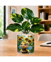 Artificial Tree Ceramic Photo Pot With White Stones 3x4 Inch (F165308)
