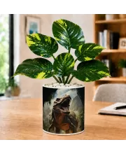 Artificial Tree Ceramic Photo Pot With White Stones 3x4 Inch (F165313)