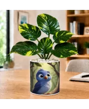 Artificial Tree Ceramic Photo Pot With White Stones 3x4 Inch (F165321)