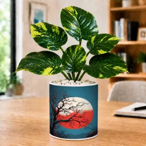 Artificial Tree Ceramic Photo Pot With White Stones 3x4 Inch (F165325) Artificial Tree Ceramic Photo Pot With White Stones 3x4 Inch (F165325)