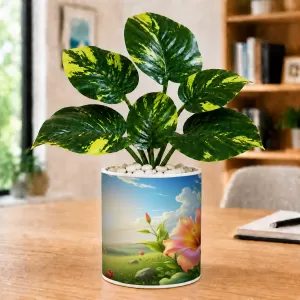 Artificial Tree Ceramic Photo Pot With White Stones 3x4 Inch (F165327) Artificial Tree Ceramic Photo Pot With White Stones 3x4 Inch (F165327)