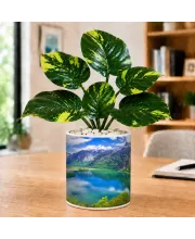 Artificial Tree Ceramic Photo Pot With White Stones 3x4 Inch (F165332)