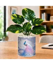 Artificial Tree Ceramic Photo Pot With White Stones 3x4 Inch (F165334)