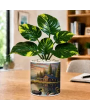 Artificial Tree Ceramic Photo Pot With White Stones 3x4 Inch (F165338)