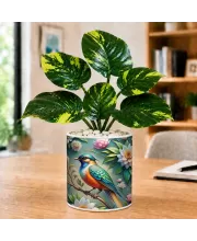 Artificial Tree Ceramic Photo Pot With White Stones 3x4 Inch (F165339)