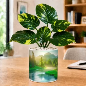 Artificial Tree Ceramic Photo Pot With White Stones 3x4 Inch (F165341) Artificial Tree Ceramic Photo Pot With White Stones 3x4 Inch (F165341)
