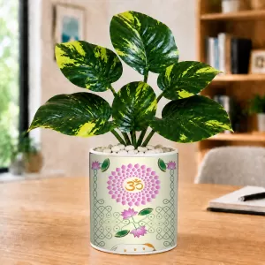 Artificial Tree Ceramic Photo Pot With White Stones 3x4 Inch (F165345) Artificial Tree Ceramic Photo Pot With White Stones 3x4 Inch (F165345)