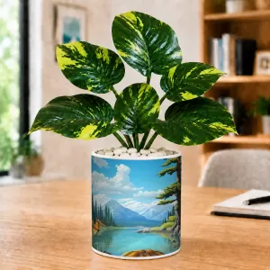 Artificial Tree Ceramic Photo Pot With White Stones 3x4 Inch (F165347) Artificial Tree Ceramic Photo Pot With White Stones 3x4 Inch (F165347)