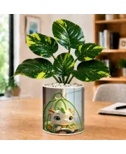 Artificial Tree Ceramic Photo Pot With White Stones 3x4 Inch (F165348)