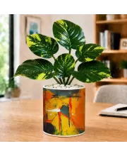 Artificial Tree Ceramic Photo Pot With White Stones 3x4 Inch (F165353)