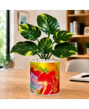 Artificial Tree Ceramic Photo Pot With White Stones 3x4 Inch (F165359)