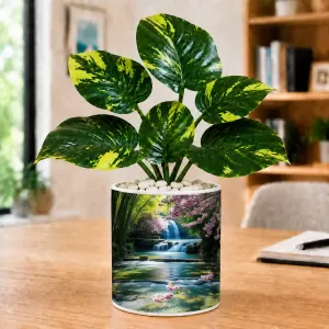 Artificial Tree Ceramic Photo Pot With White Stones 3x4 Inch (F165361) Artificial Tree Ceramic Photo Pot With White Stones 3x4 Inch (F165361)