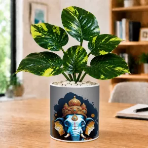 Artificial Tree Ceramic Photo Pot With White Stones 3x4 Inch (F165362) Artificial Tree Ceramic Photo Pot With White Stones 3x4 Inch (F165362)