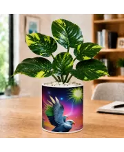 Artificial Tree Ceramic Photo Pot With White Stones 3x4 Inch (F165363)