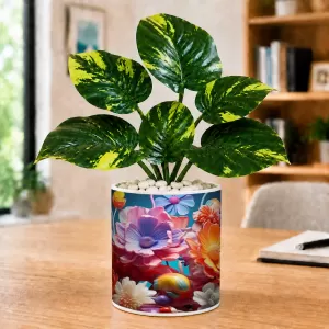 Artificial Tree Ceramic Photo Pot With White Stones 3x4 Inch (F165367) Artificial Tree Ceramic Photo Pot With White Stones 3x4 Inch (F165367)
