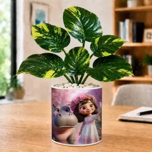 Artificial Tree Ceramic Photo Pot With White Stones 3x4 Inch (F165372) Artificial Tree Ceramic Photo Pot With White Stones 3x4 Inch (F165372)