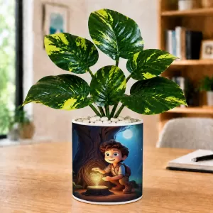 Artificial Tree Ceramic Photo Pot With White Stones 3x4 Inch (F165374) Artificial Tree Ceramic Photo Pot With White Stones 3x4 Inch (F165374)