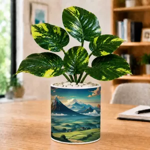 Artificial Tree Ceramic Photo Pot With White Stones 3x4 Inch (F165375) Artificial Tree Ceramic Photo Pot With White Stones 3x4 Inch (F165375)