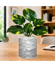 Artificial Tree Ceramic Photo Pot With White Stones 3x4 Inch (F165378)