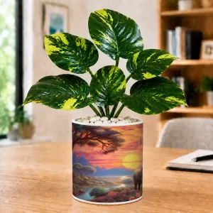 Artificial Tree Ceramic Photo Pot With White Stones 3x4 Inch (F165386) Artificial Tree Ceramic Photo Pot With White Stones 3x4 Inch (F165386)