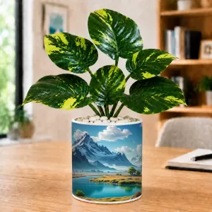 Artificial Tree Ceramic Photo Pot With White Stones 3x4 Inch (F165389) Artificial Tree Ceramic Photo Pot With White Stones 3x4 Inch (F165389)