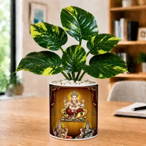 Artificial Tree Ceramic Photo Pot With White Stones 3x4 Inch (F165395) Artificial Tree Ceramic Photo Pot With White Stones 3x4 Inch (F165395)