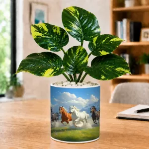 Artificial Tree Ceramic Photo Pot With White Stones 3x4 Inch (F165398) Artificial Tree Ceramic Photo Pot With White Stones 3x4 Inch (F165398)