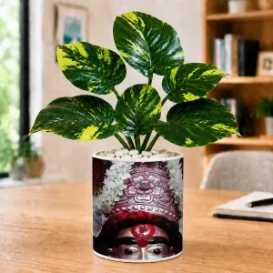 Artificial Tree Ceramic Photo Pot With White Stones 3x4 Inch (F165403) Artificial Tree Ceramic Photo Pot With White Stones 3x4 Inch (F165403)