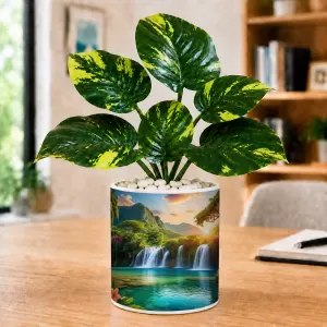 Artificial Tree Ceramic Photo Pot With White Stones 3x4 Inch (F165405) Artificial Tree Ceramic Photo Pot With White Stones 3x4 Inch (F165405)
