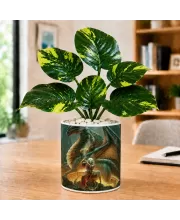 Artificial Tree Ceramic Photo Pot With White Stones 3x4 Inch (F165407)