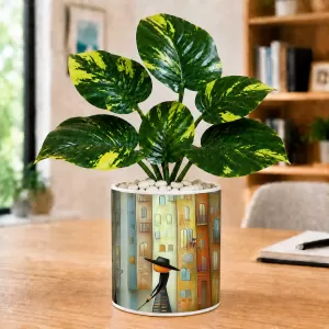 Artificial Tree Ceramic Photo Pot With White Stones 3x4 Inch (F165413) Artificial Tree Ceramic Photo Pot With White Stones 3x4 Inch (F165413)