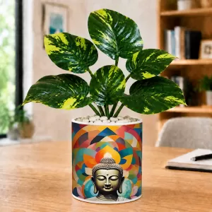 Artificial Tree Ceramic Photo Pot With White Stones 3x4 Inch (F165414) Artificial Tree Ceramic Photo Pot With White Stones 3x4 Inch (F165414)