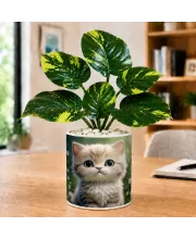 Artificial Tree Ceramic Photo Pot With White Stones 3x4 Inch (F165415)
