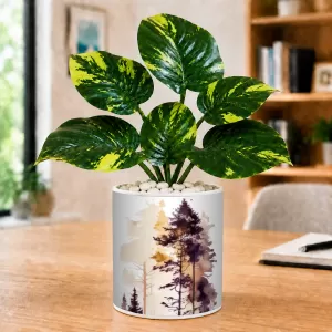 Artificial Tree Ceramic Photo Pot With White Stones 3x4 Inch (F165423) Artificial Tree Ceramic Photo Pot With White Stones 3x4 Inch (F165423)