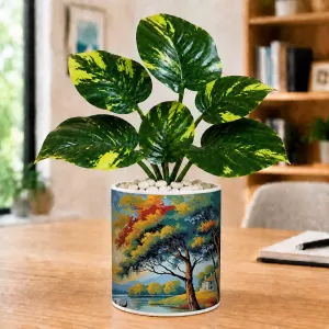 Artificial Tree Ceramic Photo Pot With White Stones 3x4 Inch (F165424) Artificial Tree Ceramic Photo Pot With White Stones 3x4 Inch (F165424)