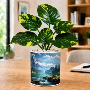 Artificial Tree Ceramic Photo Pot With White Stones 3x4 Inch (F165426) Artificial Tree Ceramic Photo Pot With White Stones 3x4 Inch (F165426)
