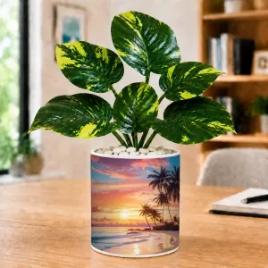 Artificial Tree Ceramic Photo Pot With White Stones 3x4 Inch (F165427) Artificial Tree Ceramic Photo Pot With White Stones 3x4 Inch (F165427)