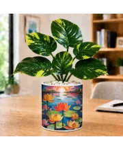 Artificial Tree Ceramic Photo Pot With White Stones 3x4 Inch (F165434)