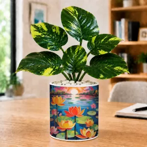 Artificial Tree Ceramic Photo Pot With White Stones 3x4 Inch (F165434) Artificial Tree Ceramic Photo Pot With White Stones 3x4 Inch (F165434)