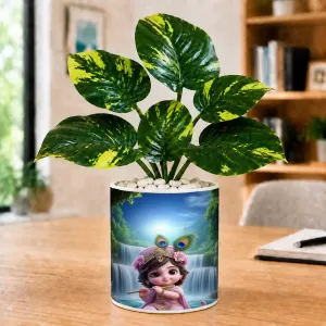 Artificial Tree Ceramic Photo Pot With White Stones 3x4 Inch (F165435) Artificial Tree Ceramic Photo Pot With White Stones 3x4 Inch (F165435)