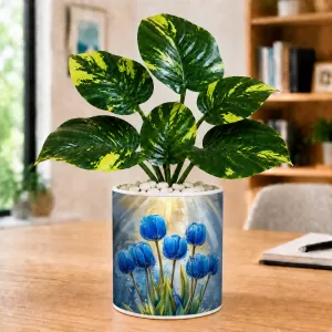 Artificial Tree Ceramic Photo Pot With White Stones 3x4 Inch (F165437) Artificial Tree Ceramic Photo Pot With White Stones 3x4 Inch (F165437)