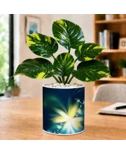 Artificial Tree Ceramic Photo Pot With White Stones 3x4 Inch (F165438)