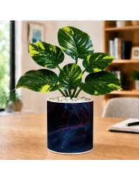Artificial Tree Ceramic Photo Pot With White Stones 3x4 Inch (F165440)