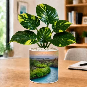 Artificial Tree Ceramic Photo Pot With White Stones 3x4 Inch (F165442) Artificial Tree Ceramic Photo Pot With White Stones 3x4 Inch (F165442)
