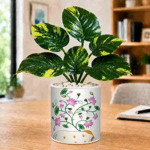 Artificial Tree Ceramic Photo Pot With White Stones 3x4 Inch (F165447) Artificial Tree Ceramic Photo Pot With White Stones 3x4 Inch (F165447)