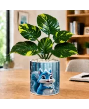 Artificial Tree Ceramic Photo Pot With White Stones 3x4 Inch (F165451)