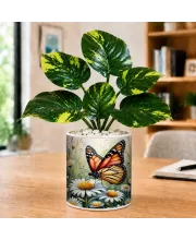 Artificial Tree Ceramic Photo Pot With White Stones 3x4 Inch (F165454)