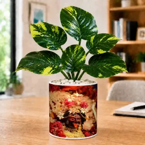 Artificial Tree Ceramic Photo Pot With White Stones 3x4 Inch (F165455) Artificial Tree Ceramic Photo Pot With White Stones 3x4 Inch (F165455)